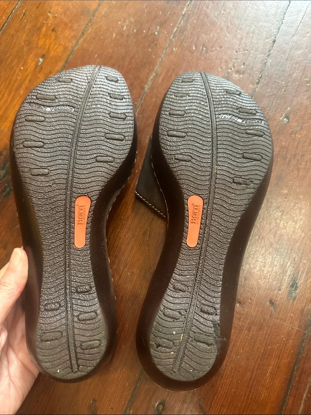 Born Dark Brown Leather Cross-Strap Slide Sandals Size 8